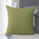 Le Su Cotton Linen Cushion Solid Color with Core 16# grass green 40*40-single pillowcase
