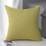 Le Su Cotton Linen Cushion Solid Color with Core 15# yellow green 45*45-single pillowcase