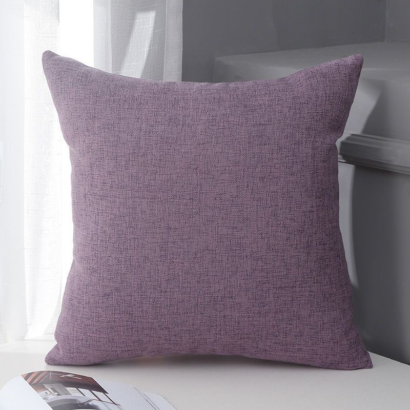Le Su Cotton Linen Cushion Solid Color with Core 29# Taro Purple 50*50-single pillowcase