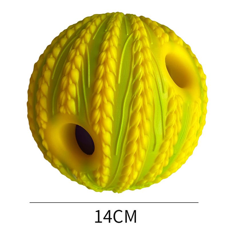 Yinuo Dog Sound Toy Ball PVC Chew Wheat ball 14CM(opp bag)/20.00 kg-30.00 kg dog