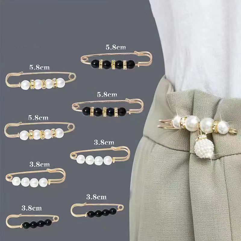 WSD Pearl Waist Pin Flower Brooch Unisex 8-piece waist needle set (new combination)
