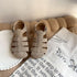 Kwai Kids Leather Shoes Boys Girls apricot gray 35