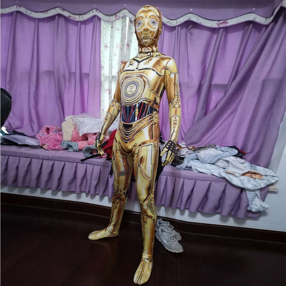 Spiderman Cosplay Costume Milk Silk One Piece Suit Black gold battle coat 190