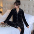 Women Winter Velvet Sleepwear Set Long Sleeve 096