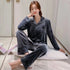 Women Winter Velvet Sleepwear Set Long Sleeve 096
