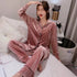 Women Winter Velvet Sleepwear Set Long Sleeve 096