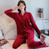 Women Winter Velvet Sleepwear Set Long Sleeve 096