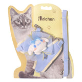 Zichen Cat Harness Vest Style Cotton Traction Rope Blue (cinnamon dog bow) S(1.0 recommendation 1.50 kg-3.50 kg