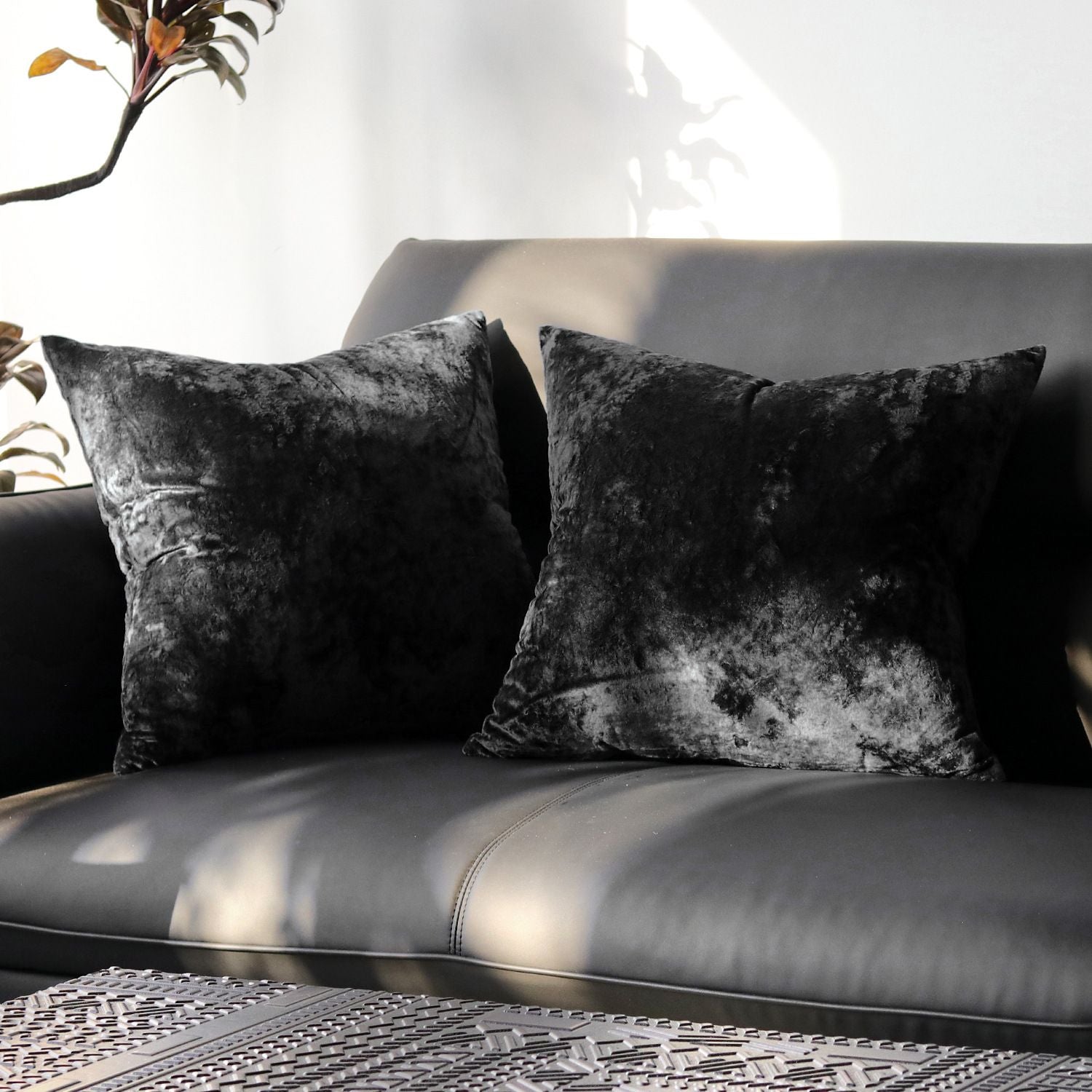 Ice Velvet Pillow Cover Polyester Solid Color 30x50cm Black 30*50cm without pillow core