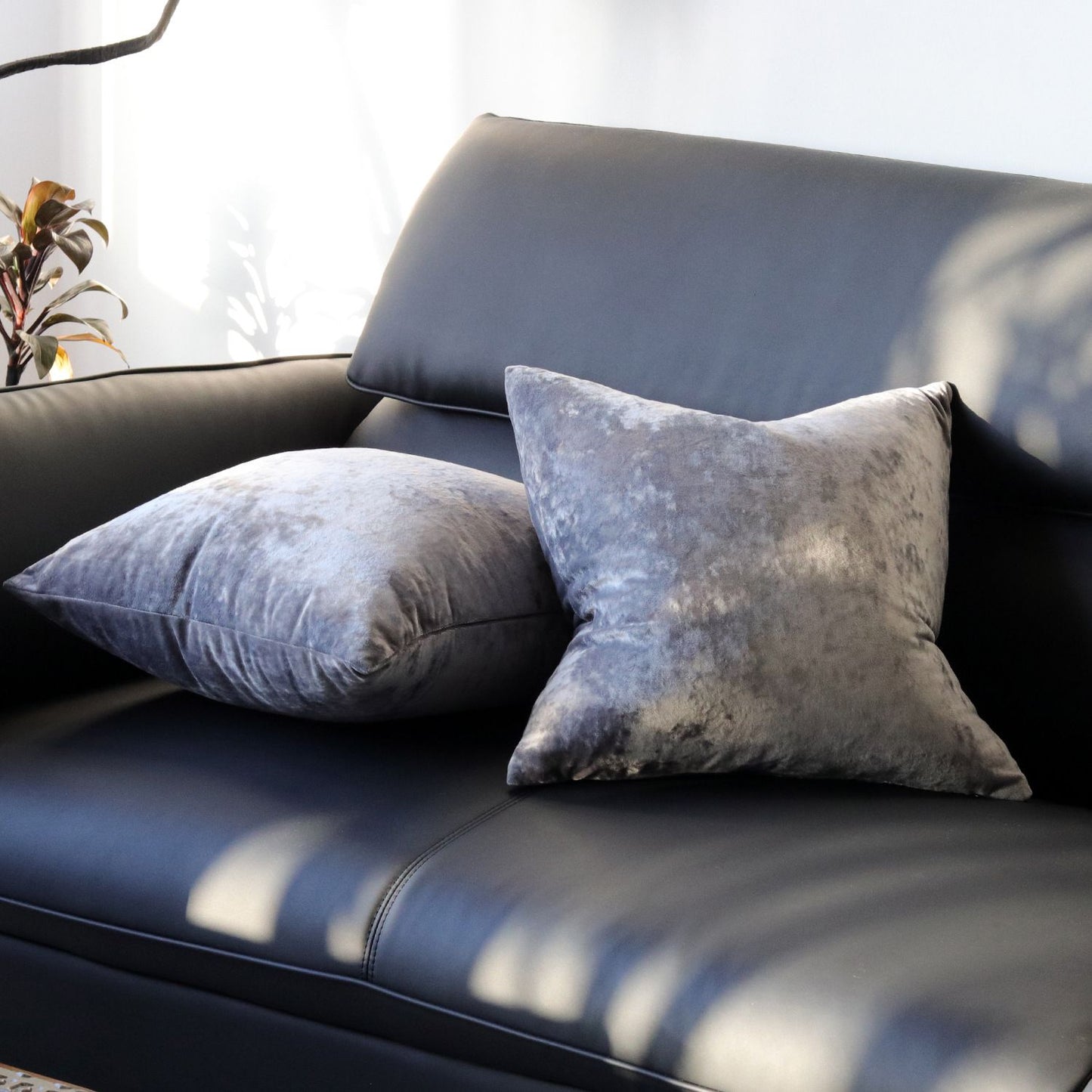Ice Velvet Pillow Cover Polyester Solid Color 30x50cm Dark Gray 50*50cm without pillow core
