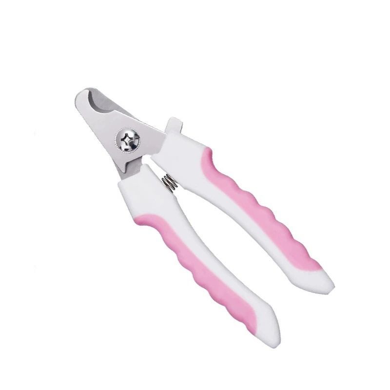 Stainless Steel Pet Nail Clippers for Dogs and Cats Large paper card packaging Pink and White