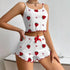 Women Sleepwear Set Summer Spandex Print White XL