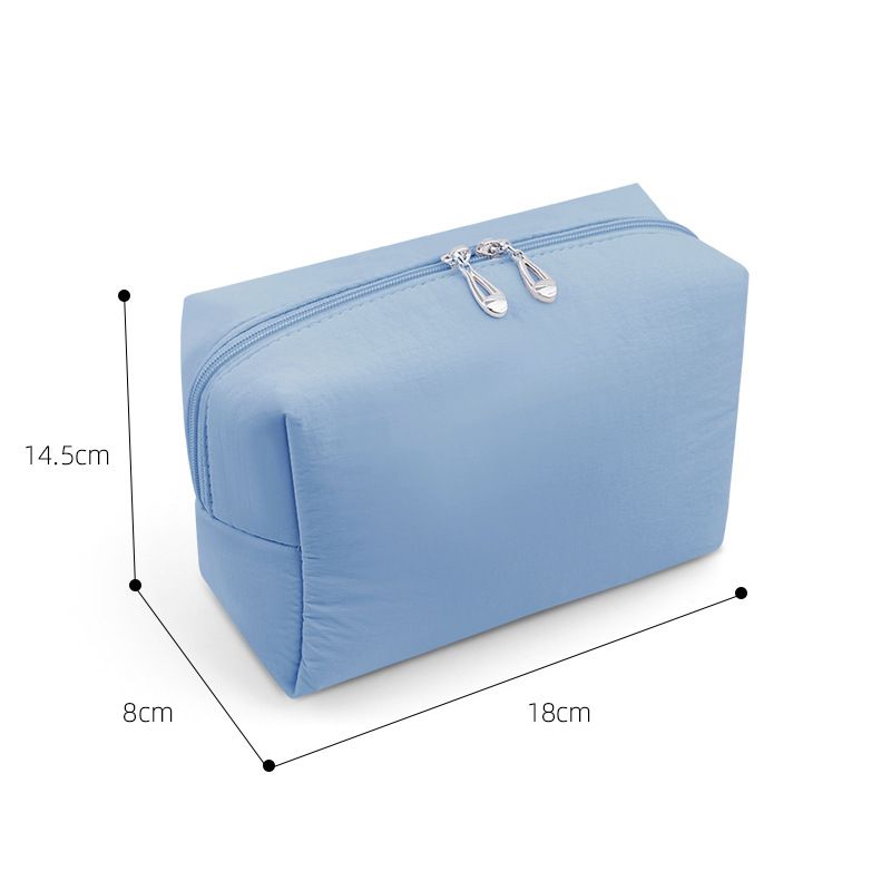 Nylon Cube Travel Makeup Storage Bag Haze blue