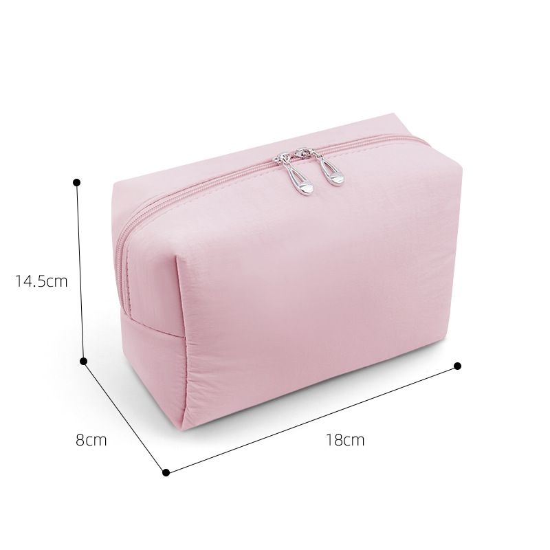 Nylon Cube Travel Makeup Storage Bag Cherry Blossom Pink