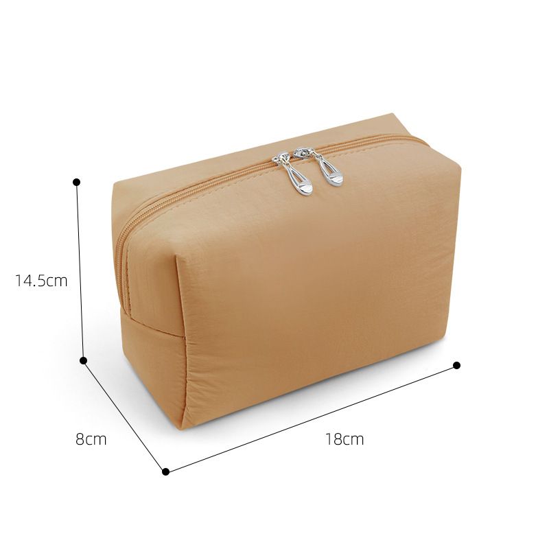 Nylon Cube Travel Makeup Storage Bag Camel