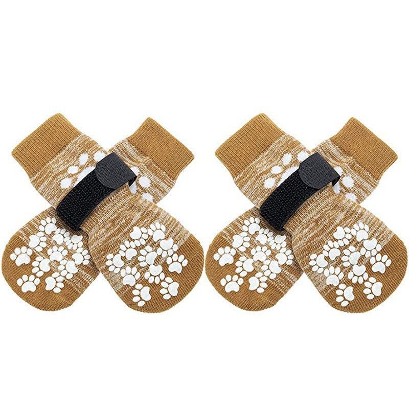 Dog Shoes Non Slip Indoor Outdoor Cotton Gradient yellow-single-sided dispensing [opp bag] S small size 5.5*14cm [recommended within 5-10kg inches] [pack of four]