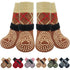 Dog Shoes Non Slip Indoor Outdoor Cotton Brown dotted style [high-end storage bag] S small size 5.5*14cm [recommended within 5-10kg inches] [pack of four]