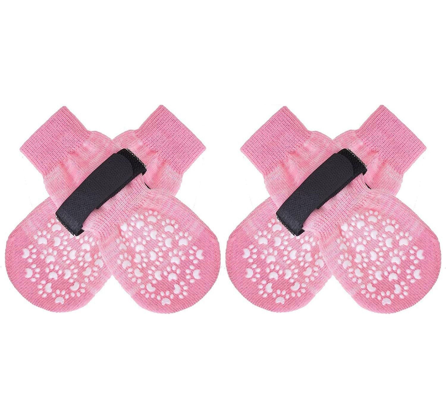Dog Shoes Non Slip Indoor Outdoor Cotton Gradient powder-single-sided dispensing [opp bag] M medium size 6.5*16cm [recommended within 10-15kg inches] [pack of four]
