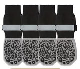 Dog Shoes Non Slip Indoor Outdoor Cotton Black leopard print-double-sided glue dispensing [opp] L large size 7.5*18cm [recommended within 15-20kg inches] [pack of four]