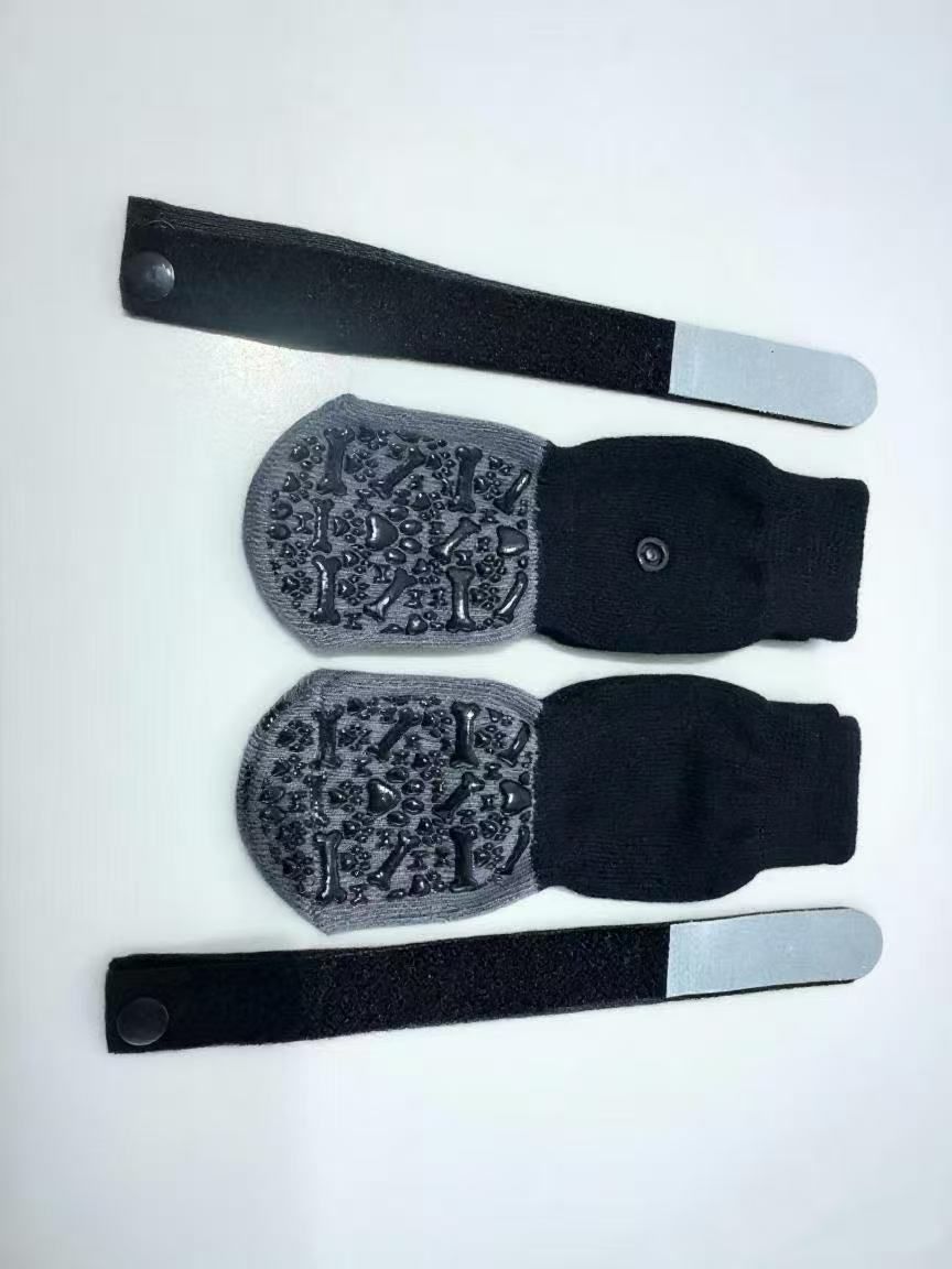 Dog Shoes Non Slip Indoor Outdoor Cotton Black bone style [opp bag packaging] Xl super large 8.6*20cm [recommended 20-30kg] [pack of four]