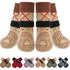 Dog Shoes Non Slip Indoor Outdoor Cotton Beige dotted style [opp bag] Xl super large 8.6*20cm [recommended 20-30kg] [pack of four]