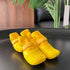 Dog Shoes Waterproof Non Slip PVC Breathable Yellow wrinkled shoes L large size comes with 4 straps【 4-8kg 】
