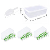 14 Cube Silicone Ice Tray with Lid Green Set