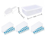 14 Cube Silicone Ice Tray with Lid Blue Set