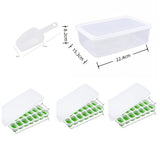 14 Cube Silicone Ice Tray with Lid Green Set