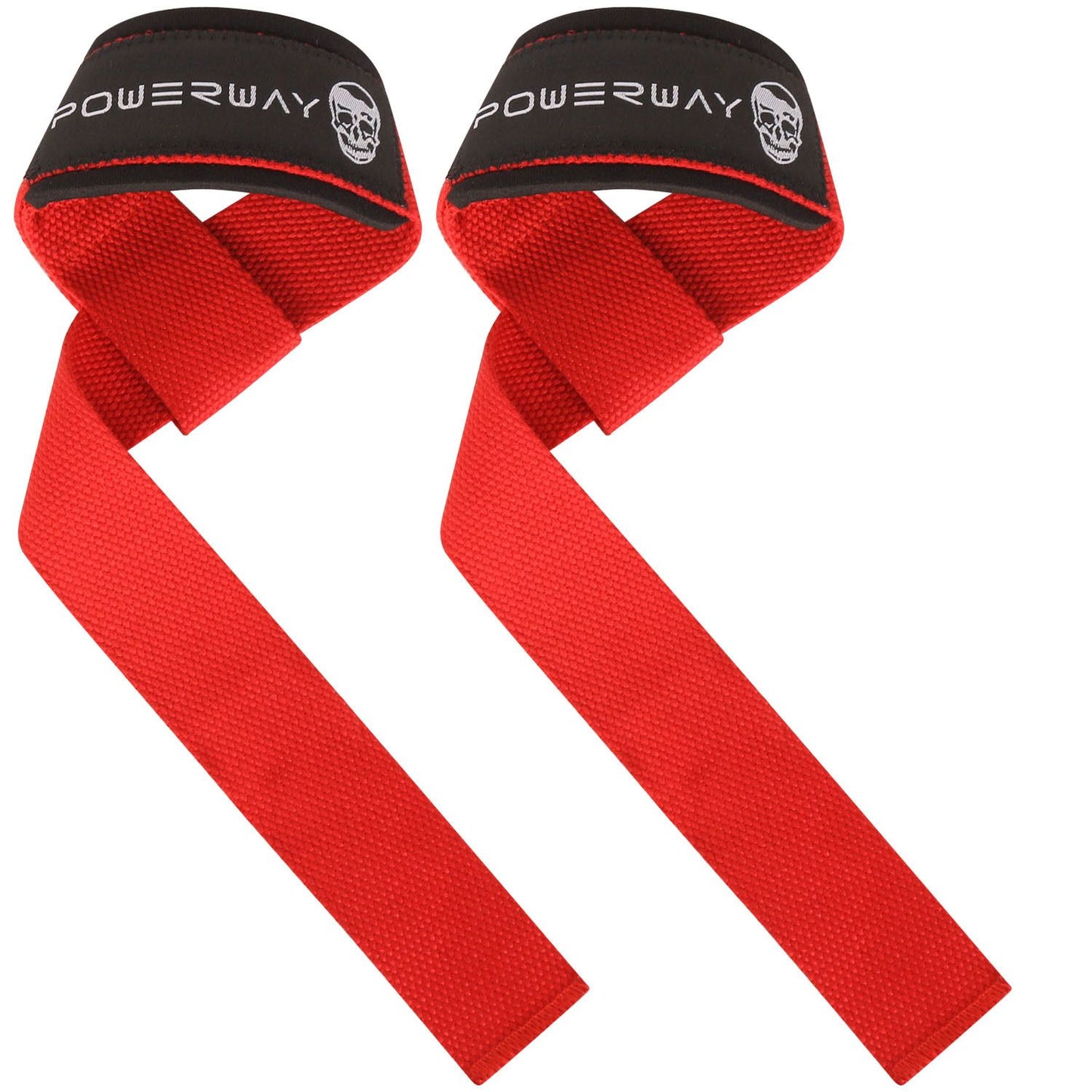 Deadlift Wrist Lifting Straps 2Pc Neoprene Cushion Red