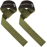 Deadlift Wrist Lifting Straps 2Pc Neoprene Cushion Army Green
