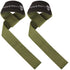 Deadlift Wrist Lifting Straps 2Pc Neoprene Cushion Army Green