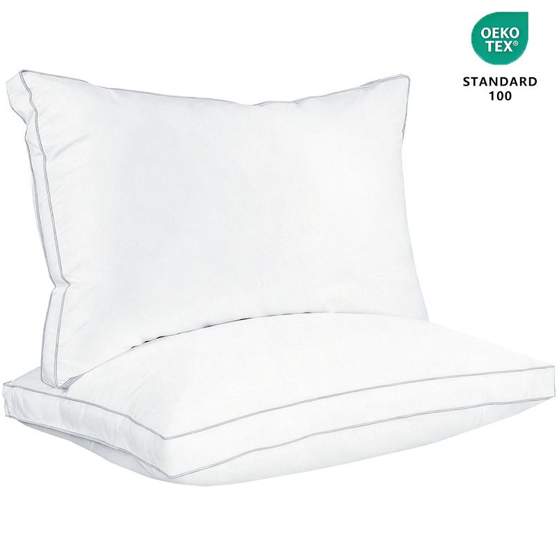 Sleep talk Pillow White Fiber Neck Support Standard Queen(Pack of 2)26×18in，66 × 46cm，1814g