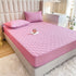Waterproof Quilted Fitted Sheet Solid Color Toddler Red bean paste A pair of pillowcases