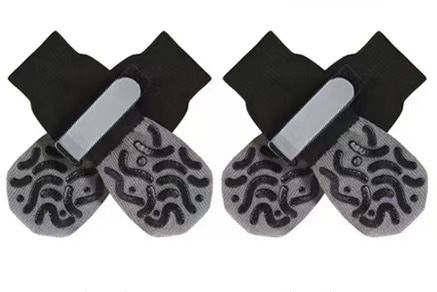 Dog Shoes Non Slip Indoor Outdoor Cotton Black caterpillar - double-sided adhesive dot [opp bag packaging] L large size 7.5*18cm [recommended within 15-20kg inches] [pack of four]