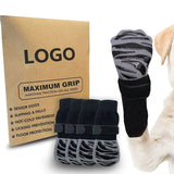 Dog Shoes Waterproof Non Slip Medium Large Black tiger claw [high-end storage bag] M medium size 6.5*16cm [recommended within 10-15kg inches] [pack of four]