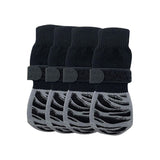 Dog Shoes Waterproof Non Slip Medium Large Black tiger claw [opp bag] S small size 5.5*14cm [recommended within 5-10kg inches] [pack of four]