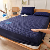 Waterproof Brushed Polyester Fitted Sheet Mattress Dark blue 152*200cm [single fitted sheet]