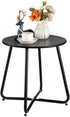 Outdoor Metal Side Table – Rust-Resistant Patio Small Round End Table, Accent Coffee Table for Balcony, Garden, Porch, Living Room & Bedroom – Lightweight Portable Plant Stand, Black