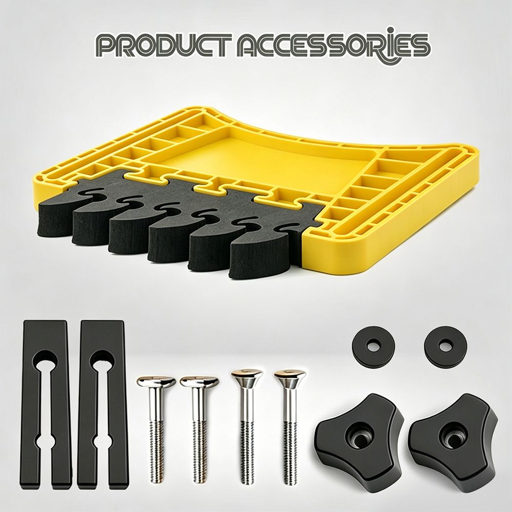 Woodworking Featherboard for Table Saw Router Table and Band Saw, Multi-Color Safety Pressure Board with Replaceable Soft Teeth and T-Slot Mounting Hardware for Precise Wood Feed Control (Yellow, 1PCS)