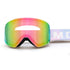 Magnetic Cylindrical Ski Goggles with UV400 Anti-Fog Dual-Lens, Impact-Resistant TPU Frame, Interchangeable Lens for Snow Sports, Includes Protective Case & Black Storage Bag (Pink)