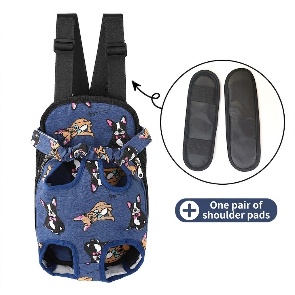 Portable Pet Front Chest Backpack for Small Dogs and Cats – Hands-Free Travel Carrier with Adjustable Straps, Breathable Mesh, and Padded Shoulder Pads for Comfortable Outdoor Adventures (XL, MultiColor)