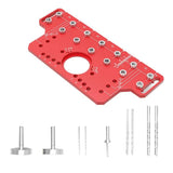 2-in-1 Cabinet Door Drilling Locator Template for Hinge and Handle Installation, Alloy Woodworking Punch Positioner with Scale Marks for Drawer Wardrobe File Cabinet Hardware Mounting (2-in-1 Cabinet Hinge & Handle Drilling Jig)