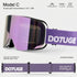 DOTUGE DGZ-12XS Ski Goggles with Italian REVO Coated Dual-Layer Anti-Fog Lens, UV400 Protection, Large Cylindrical Wide View, Compatible with Prescription Glasses, for Skiing and Snow Sports (C)