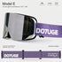 DOTUGE DGZ-12XS Ski Goggles with Italian REVO Coated Dual-Layer Anti-Fog Lens, UV400 Protection, Large Cylindrical Wide View, Compatible with Prescription Glasses, for Skiing and Snow Sports (E)