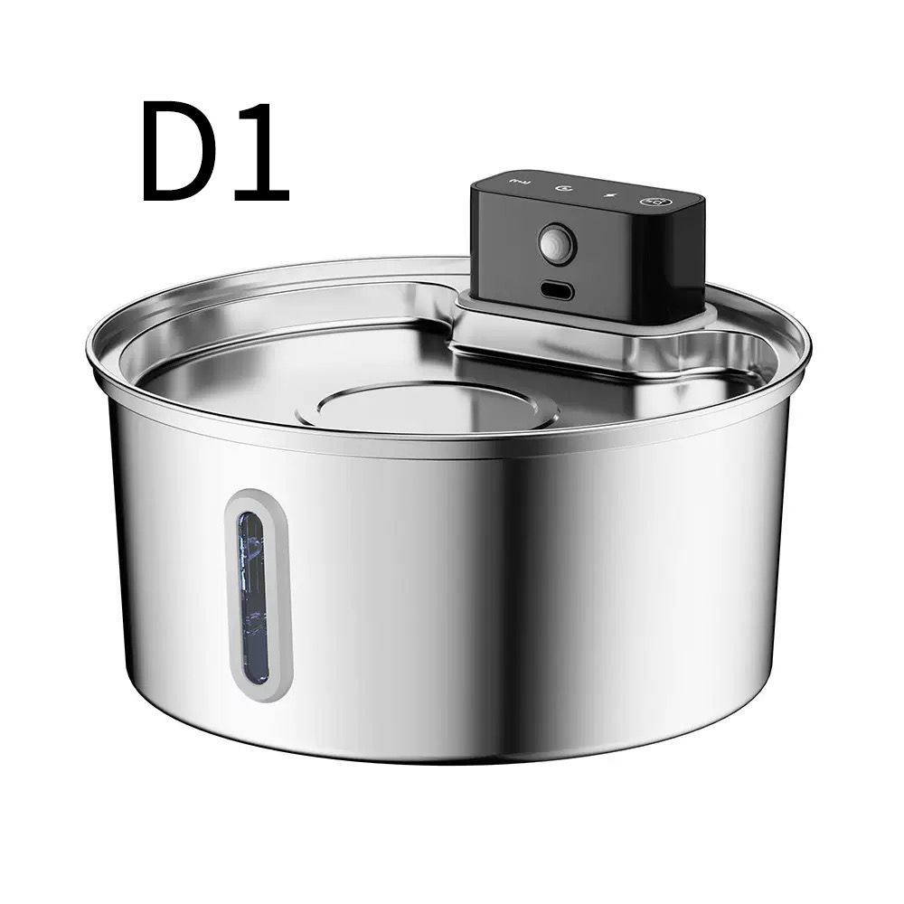 Wireless Pet Water Fountain for Cats and Small Dogs, 304 Stainless Steel, 3.2L Capacity, Rechargeable Battery, Three Flow Modes, Low Noise, Easy to Clean (D1)