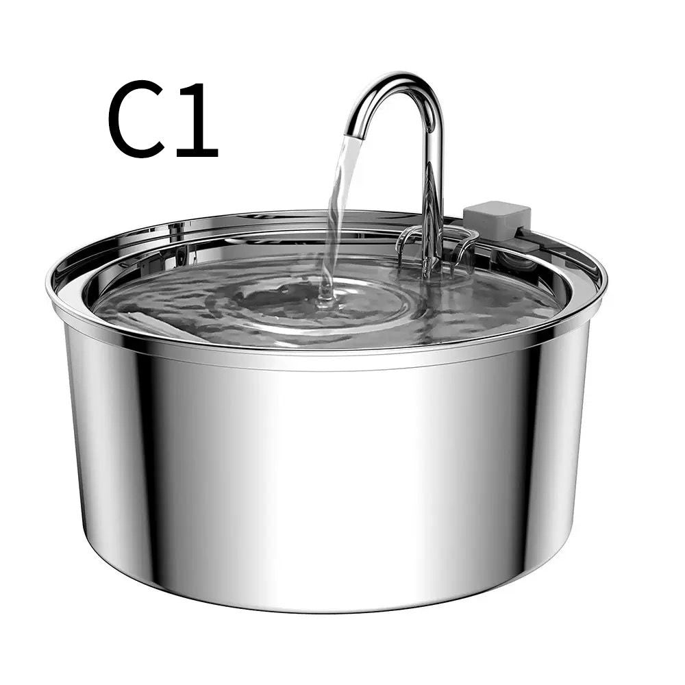 304 Stainless Steel 3.2L Pet Water Fountain with Triple Filtration, Ultra-Quiet Pump, and Dishwasher-Safe Design for Cats and Small Dogs (C1)