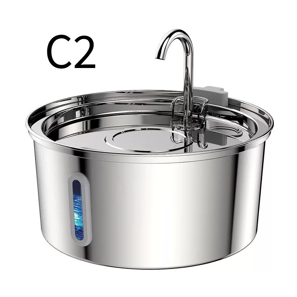 304 Stainless Steel 3.2L Pet Water Fountain with Triple Filtration, Ultra-Quiet Pump, and Dishwasher-Safe Design for Cats and Small Dogs (C2)
