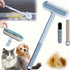 Triple-Action Pet Hair Remover Brush for Cats and Dogs – Reusable Lint Roller with Washable Blue and Grey Fabric Bristles, Durable Plastic Handle, Perfect for Carpets, Upholstery, Clothing, and Car Interiors