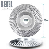 Angle Grinder Wood Carving Disc 125mm Flat Beveled Shaping Wheel for Woodworking DIY Polishing Deburring Root Carving Tea Tray Furniture Crafting (Bevel Grinding Disc, Silver)